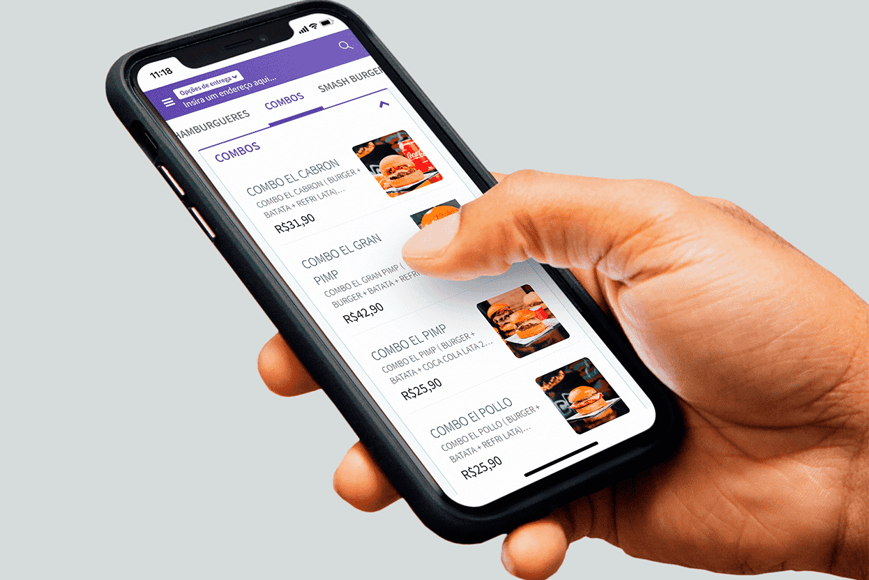 Montagem de combos de hambúrguer na lanchonete com Consumer