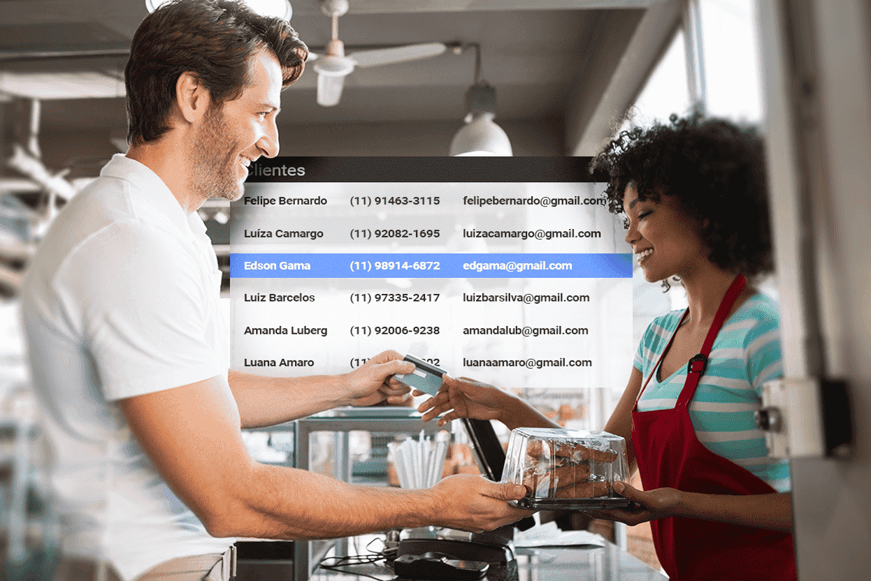 Cadastro e histórico de clientes da cafeteria no Consumer